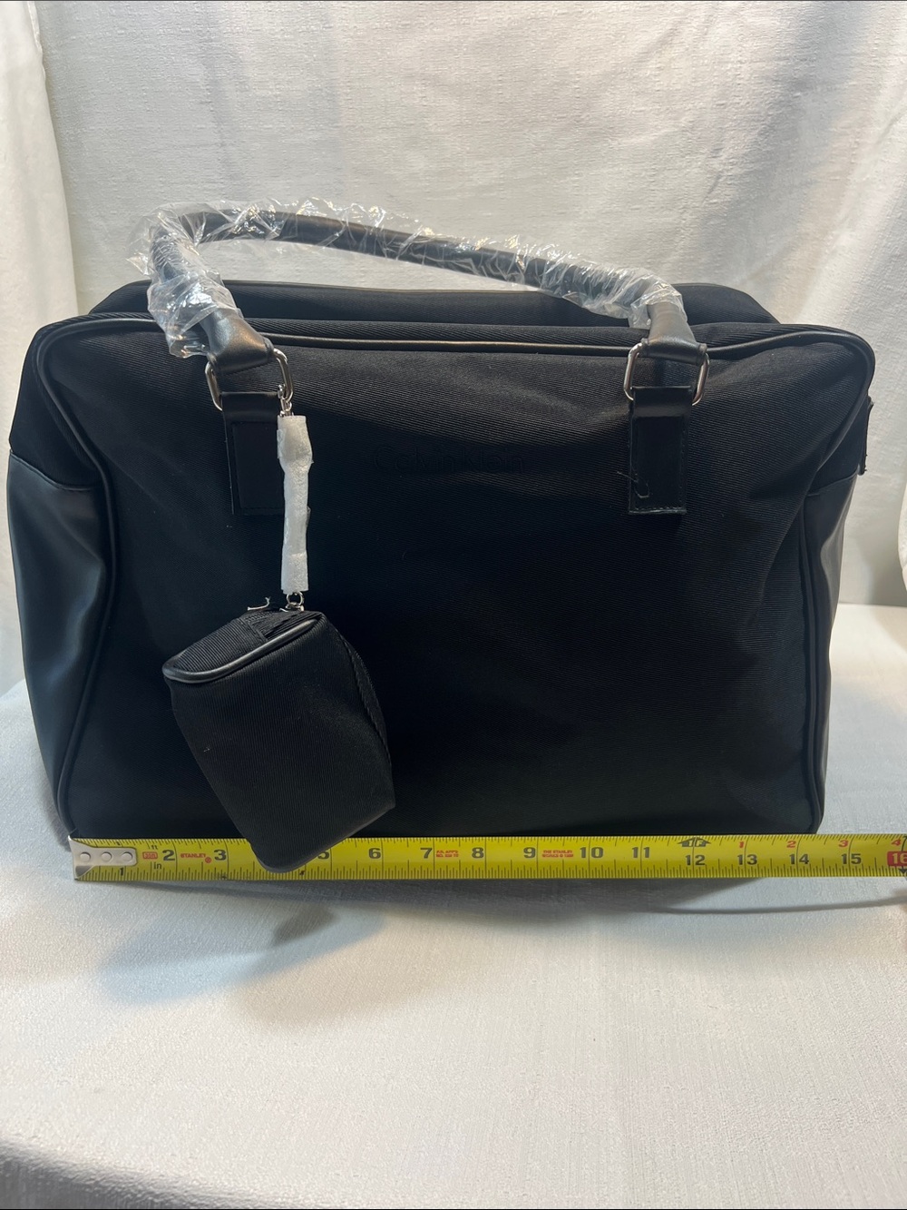 Calvin Klein Black Structured Tote with Zip Pouch